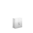 Contract double door cupboard 830mm high with 1 shelf - white