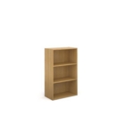 Contract bookcase 1230mm high with 2 shelves - oak