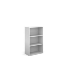 Contract bookcase 1230mm high with 2 shelves - white
