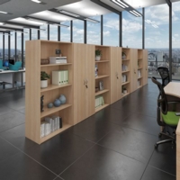 Contract double door cupboard 1230mm high with 2 shelves - beech