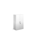 Contract double door cupboard 1230mm high with 2 shelves - white