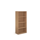 Contract bookcase 1630mm high with 3 shelves - beech