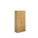 Contract double door cupboard 1630mm high with 3 shelves - oak