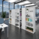 Contract double door cupboard 1630mm high with 3 shelves - white