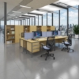 Contract 25 straight desk with graphite H-Frame leg 1200mm x 800mm - oak top