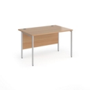 Contract 25 straight desk with silver H-Frame leg 1200mm x 800mm - beech top