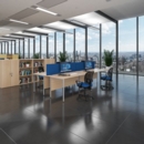 Contract 25 straight desk with 3 drawer pedestal and graphite H-Frame leg 1400mm x 800mm - beech top