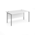 Contract 25 straight desk with graphite H-Frame leg 1400mm x 800mm - white top