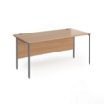 Contract 25 straight desk with graphite H-Frame leg 1600mm x 800mm - beech top