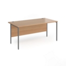 Contract 25 straight desk with graphite H-Frame leg 1600mm x 800mm - beech top