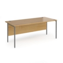 Contract 25 straight desk with graphite H-Frame leg 1800mm x 800mm - oak top