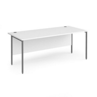 Contract 25 straight desk with graphite H-Frame leg 1800mm x 800mm - white top