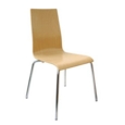 Fundamental dining chair in beech with chrome frame