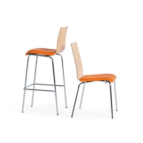 Fundamental dining chair in beech with chrome frame
