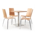 Fundamental dining chair in beech with chrome frame
