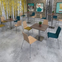 Fundamental dining chair in beech with chrome frame