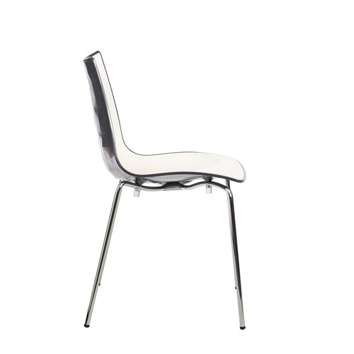Gecko shell dining stacking chair with chrome legs - anthracite