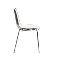 Gecko shell dining stacking chair with chrome legs - anthracite