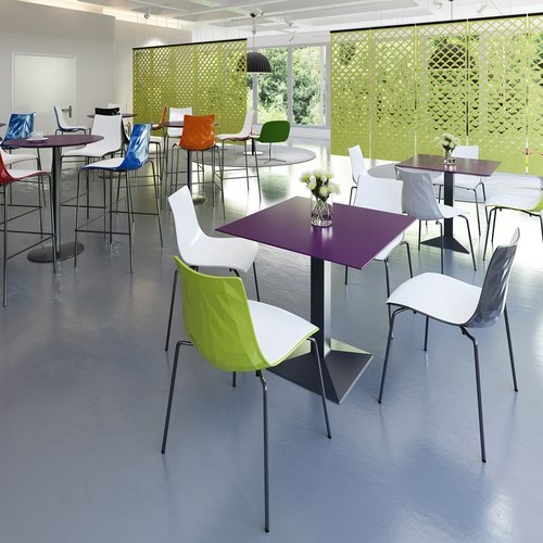 Gecko shell dining stacking chair with chrome legs - anthracite