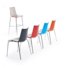 Gecko shell dining stacking chair with chrome legs - anthracite