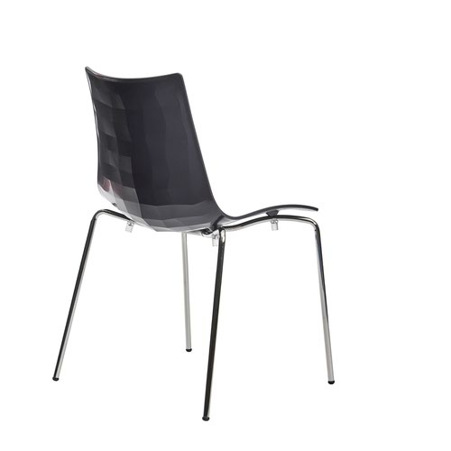 Gecko shell dining stacking chair with chrome legs - anthracite