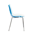 Gecko shell dining stacking chair with chrome legs - blue
