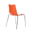 Gecko shell dining stacking chair with chrome legs - orange