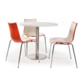 Gecko shell dining stacking chair with chrome legs - orange