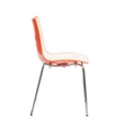 Gecko shell dining stacking chair with chrome legs - orange
