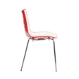Gecko shell dining stacking chair with chrome legs - red