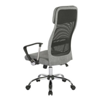 Chord high back operators chair with mesh back and headrest - grey