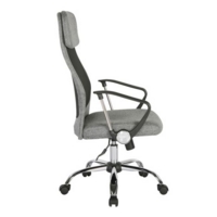 Chord high back operators chair with mesh back and headrest - grey