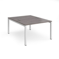 Connex starter units back to back 1200mm x 1600mm - white frame and grey oak top