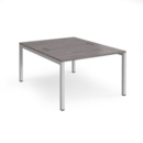 Connex back to back desks 1200mm x 1600mm - silver frame and grey oak top
