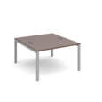 Connex back to back desks 1200mm x 1600mm - silver frame and walnut top