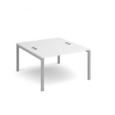 Connex back to back desks 1200mm x 1600mm - silver frame and white top