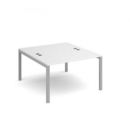 Connex back to back desks 1200mm x 1600mm - silver frame and white top