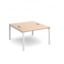 Connex back to back desks 1200mm x 1600mm - white frame and beech top