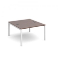 Connex back to back desks 1200mm x 1600mm - white frame and walnut top