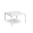 Connex back to back desks 1200mm x 1600mm - white frame and white top