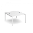 Connex back to back desks 1200mm x 1600mm - white frame and white top