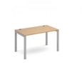 Connex starter unit single 1200mm x 800mm - silver frame and oak top