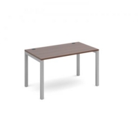 Connex single desk 1200mm x 800mm - silver frame and walnut top