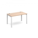Connex single desk 1200mm x 800mm - white frame and beech top