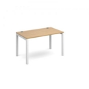 Connex single desk 1200mm x 800mm - white frame and oak top