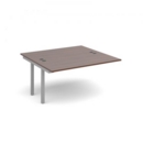 Connex add on units back to back 1400mm x 1600mm - silver frame and walnut top