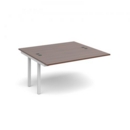 Connex add on units back to back 1400mm x 1600mm - white frame and walnut top