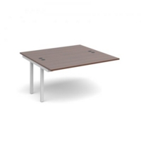 Connex add on units back to back 1400mm x 1600mm - white frame and walnut top