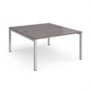 Connex back to back desks 1400mm x 1600mm - silver frame and grey oak top