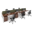 Connex back to back desks 1400mm x 1600mm - white frame and beech top